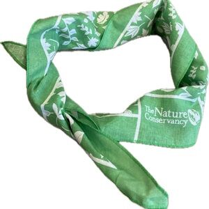 Triangle Bandana The Nature Conservancy Green White Leaves Men Women Pets  32”